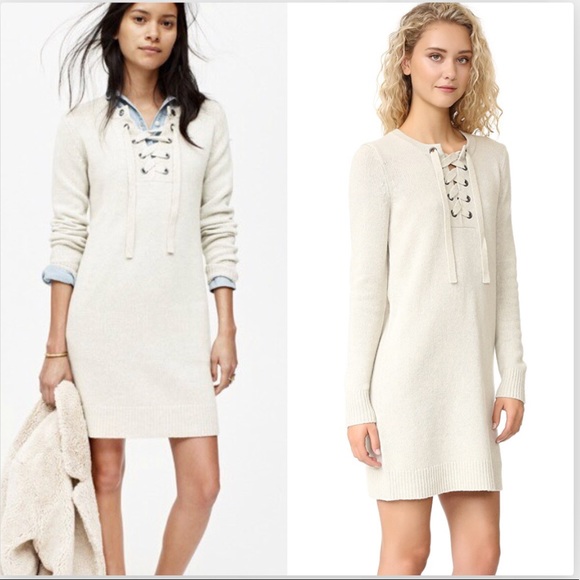 Madewell Dresses & Skirts - Madewell Lace Up Knot Wool Sweater Dress